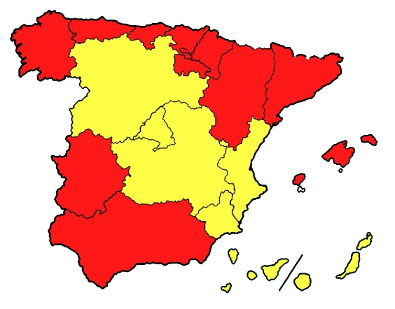 Mapa de España Almendras